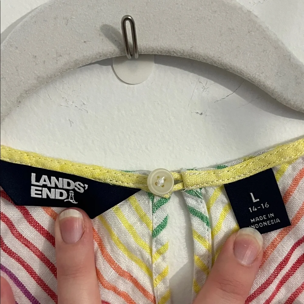 100% Linen 🌈 Rainbow Stripe Tank Top - Picture 2 of 6